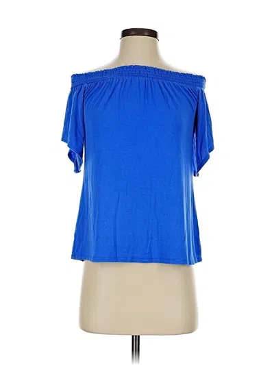 Pre-owned Lilly Pulitzer Short Sleeve Top Blue Cold Shoulder Neckline Tops