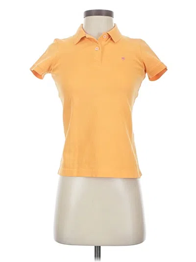 Pre-owned Lilly Pulitzer Short Sleeve Top Orange Collared Neckline Tops