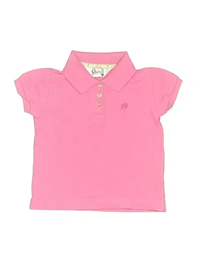 Pre-owned Lilly Pulitzer Kids' Short Sleeve Top Pink Collared Neckline Tops