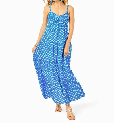 Lilly Pulitzer Shylee Cotton Maxi Dress In Double Checking In Blue