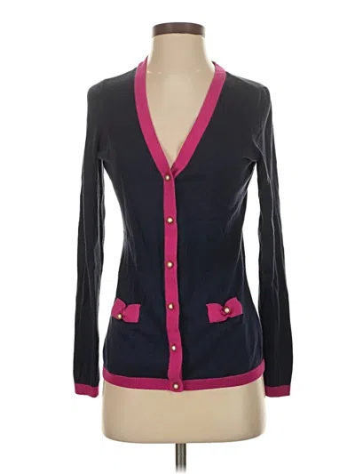 Pre-owned Lilly Pulitzer Silk Cardigan Sweater In Blue