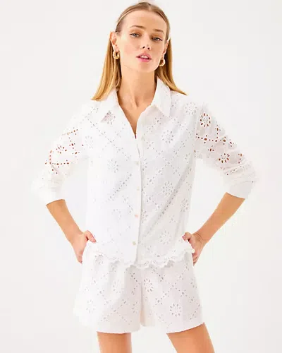 Lilly Pulitzer Singrid Eyelet Top In White