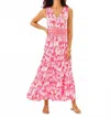 Lilly Pulitzer Skylar Midi Dress In Resort White Lovely Long Stems Engineered Knit In Multi