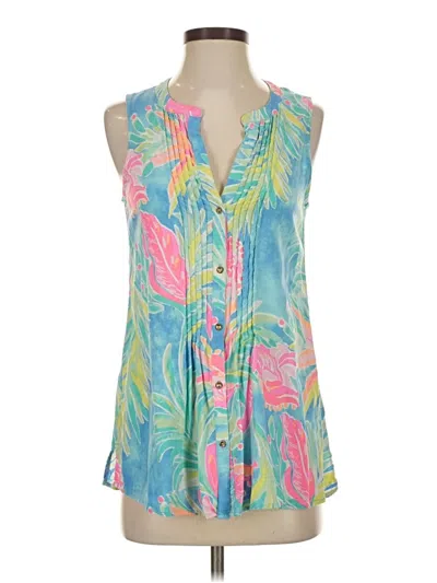 Pre-owned Lilly Pulitzer Sleeveless Blouse In Blue