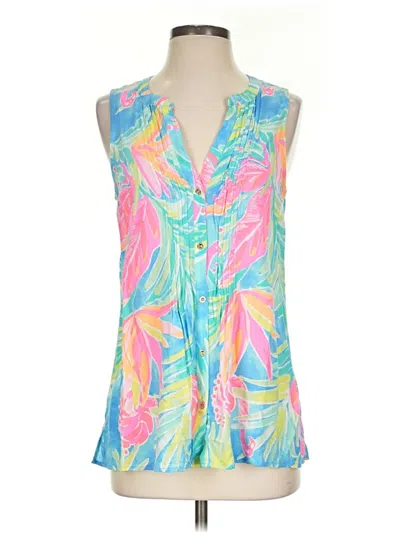 Pre-owned Lilly Pulitzer Sleeveless Blouse In Blue