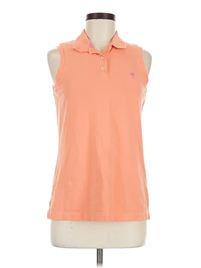 Pre-owned Lilly Pulitzer Sleeveless Button Down Shirt In Orange