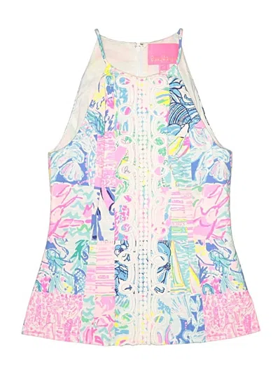 Pre-owned Lilly Pulitzer Sleeveless Button Down Shirt In Pink