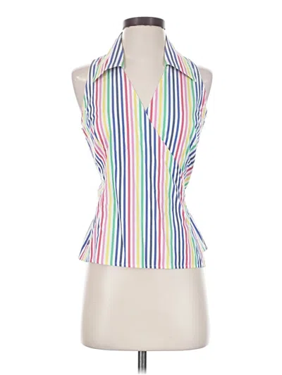 Pre-owned Lilly Pulitzer Sleeveless Button Down Shirt In White