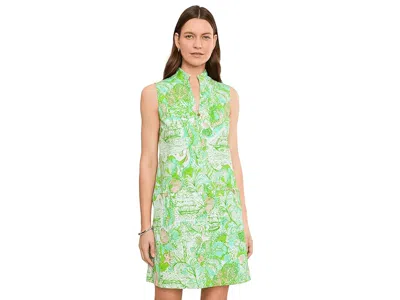 Lilly Pulitzer Sleeveless Rosee Dress Women's Dress Resort White Ship To Shore: Xs In Green