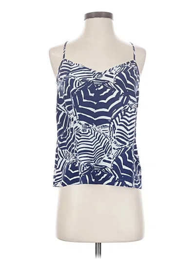 Pre-owned Lilly Pulitzer Sleeveless Silk Top Blue Halter Neckline Tops
