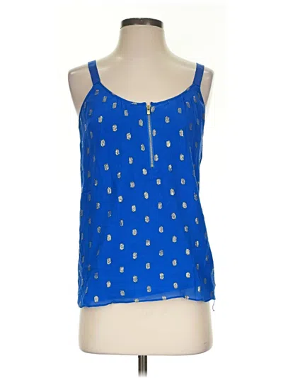 Pre-owned Lilly Pulitzer Sleeveless Silk Top Blue Halter Neckline Tops