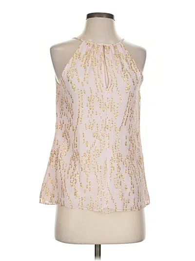 Pre-owned Lilly Pulitzer Sleeveless Silk Top Gold Halter Neckline Tops
