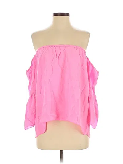 Pre-owned Lilly Pulitzer Sleeveless Silk Top Pink Strapless Neckline Tops