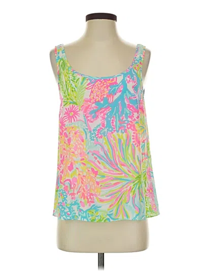 Pre-owned Lilly Pulitzer Sleeveless Silk Top Pink Strapless Neckline Tops