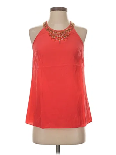 Pre-owned Lilly Pulitzer Sleeveless Silk Top Red Halter Neckline Tops