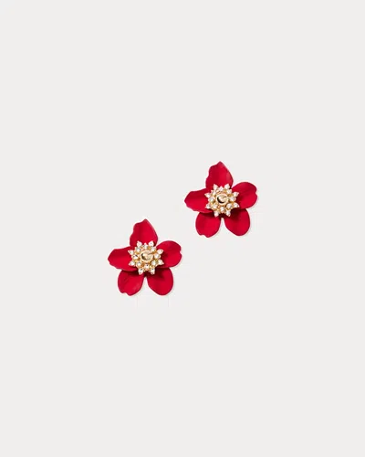 Lilly Pulitzer Small Orchid Earrings In Red