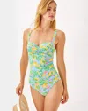 Lilly Pulitzer Solaria One-piece Swimsuit In Bluette Make Lemonade