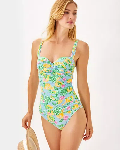 Lilly Pulitzer Solaria One-piece Swimsuit In Bluette Make Lemonade