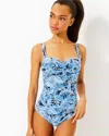 Lilly Pulitzer Solaria One-piece Swimsuit In Bonaire Blue Coastal Constellation