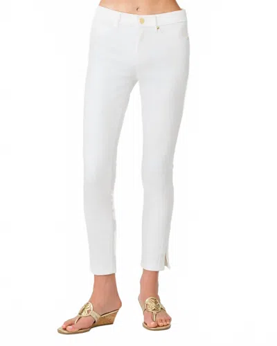 Lilly Pulitzer South Ocean High Rise Denim Jeans In Resort White In Red