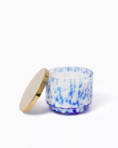 Lilly Pulitzer Speckled Glass Candle In Speckled Martinique Blue