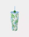 Lilly Pulitzer Stainless Steel Tumbler With Straw In Multi