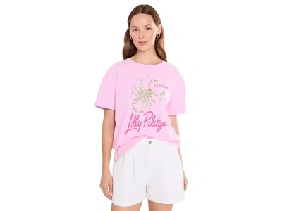 Lilly Pulitzer Stella Knit Top Women's Clothing Scorpio Graphic: Lg, Cotton In Pink