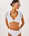 Lilly Pulitzer Steviekate Ruffle Bikini Top In White