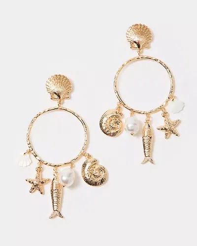 Lilly Pulitzer Summer Serenade Charm Hoop Earrings In Gold