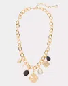 Lilly Pulitzer Sunset Shadows Charm Necklace In Black