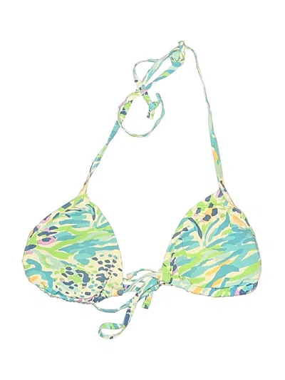 Pre-owned Lilly Pulitzer Swimsuit Top Green Print Pattern Swimwear