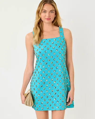 Lilly Pulitzer Tamala Beaded Shift Dress In Blue