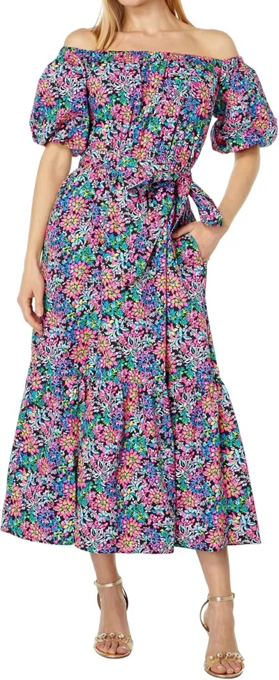 Lilly Pulitzer Tamie Off-the-shoulder Dress In Feeling Fintastic In Multi