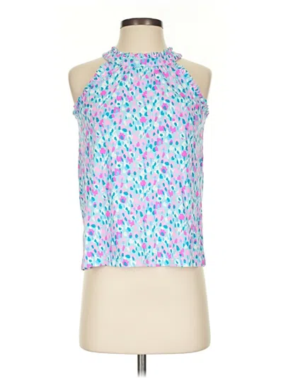 Pre-owned Lilly Pulitzer Tank Top Blue Halter Neckline Tops