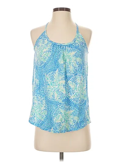Pre-owned Lilly Pulitzer Tank Top Blue Halter Neckline Tops
