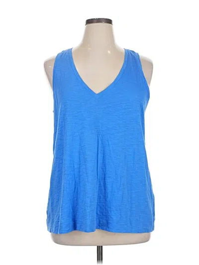 Pre-owned Lilly Pulitzer Tank Top Blue Plunge Neckline Tops
