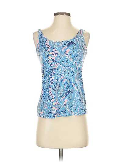 Pre-owned Lilly Pulitzer Tank Top Blue Strapless Neckline Tops