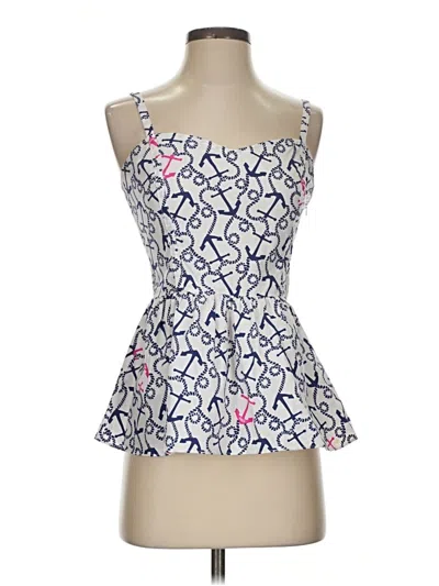 Pre-owned Lilly Pulitzer Tank Top Blue Strapless Neckline Tops