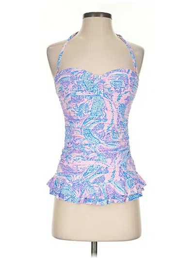 Pre-owned Lilly Pulitzer Tank Top Blue Strapless Neckline Tops