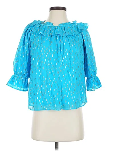Pre-owned Lilly Pulitzer Tank Top Blue Tie Neck Tops