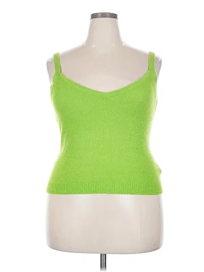 Pre-owned Lilly Pulitzer Tank Top Green Sweetheart Neckline Tops