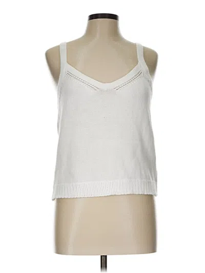 Pre-owned Lilly Pulitzer Tank Top Ivory Halter Neckline Tops In White