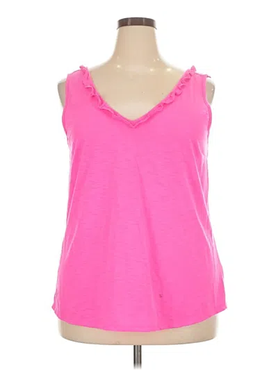 Pre-owned Lilly Pulitzer Tank Top Pink Cold Shoulder Neckline Tops