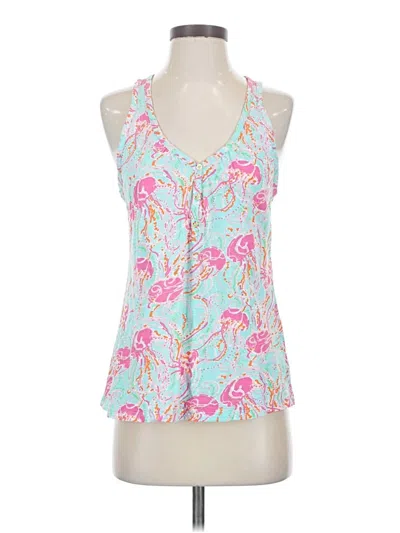 Pre-owned Lilly Pulitzer Tank Top Pink Halter Neckline Tops