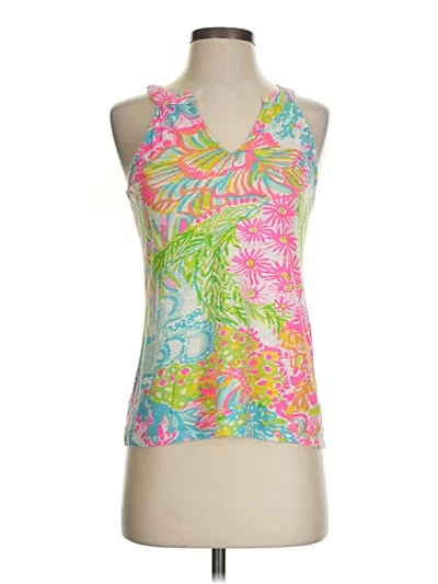 Pre-owned Lilly Pulitzer Tank Top Pink Halter Neckline Tops