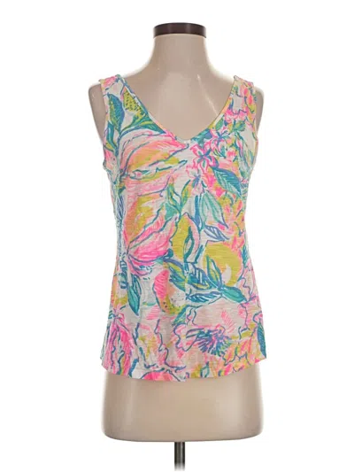 Pre-owned Lilly Pulitzer Tank Top Pink Halter Neckline Tops