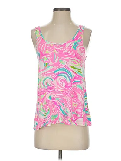 Pre-owned Lilly Pulitzer Tank Top Pink Halter Neckline Tops