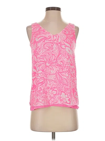Pre-owned Lilly Pulitzer Tank Top Pink Halter Neckline Tops