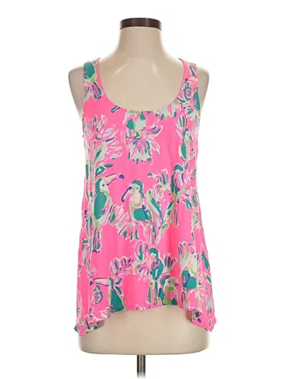 Pre-owned Lilly Pulitzer Tank Top Pink Halter Neckline Tops