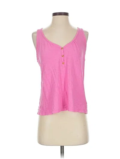 Pre-owned Lilly Pulitzer Tank Top Pink Plunge Neckline Tops